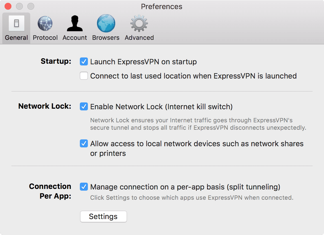 VPN split tunneling for Mac