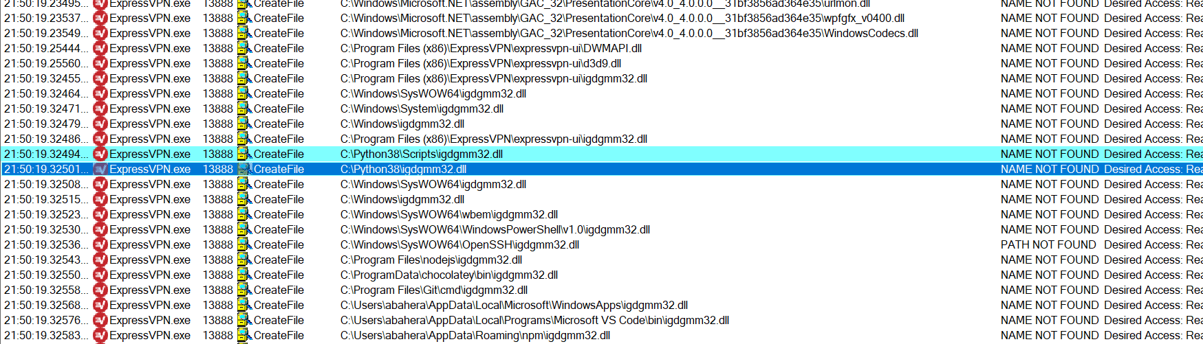 Directory in Path environment.
