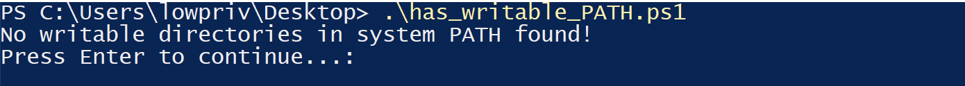 No writable directory found.