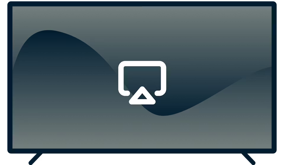 AirPlay logo on a tv.
