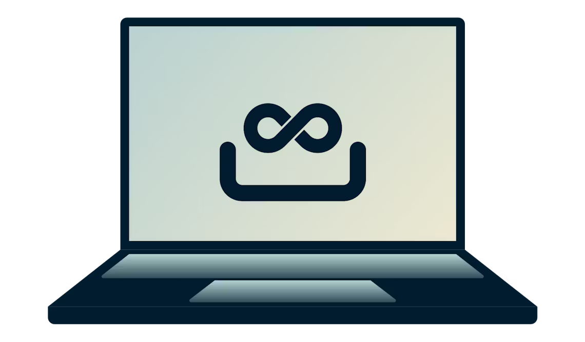 Greifen Sie auf zensierte Websites mit Ihrer sicheren ExpressVPN-App zu. Ein Laptop mit einer Endlosschleife darauf.