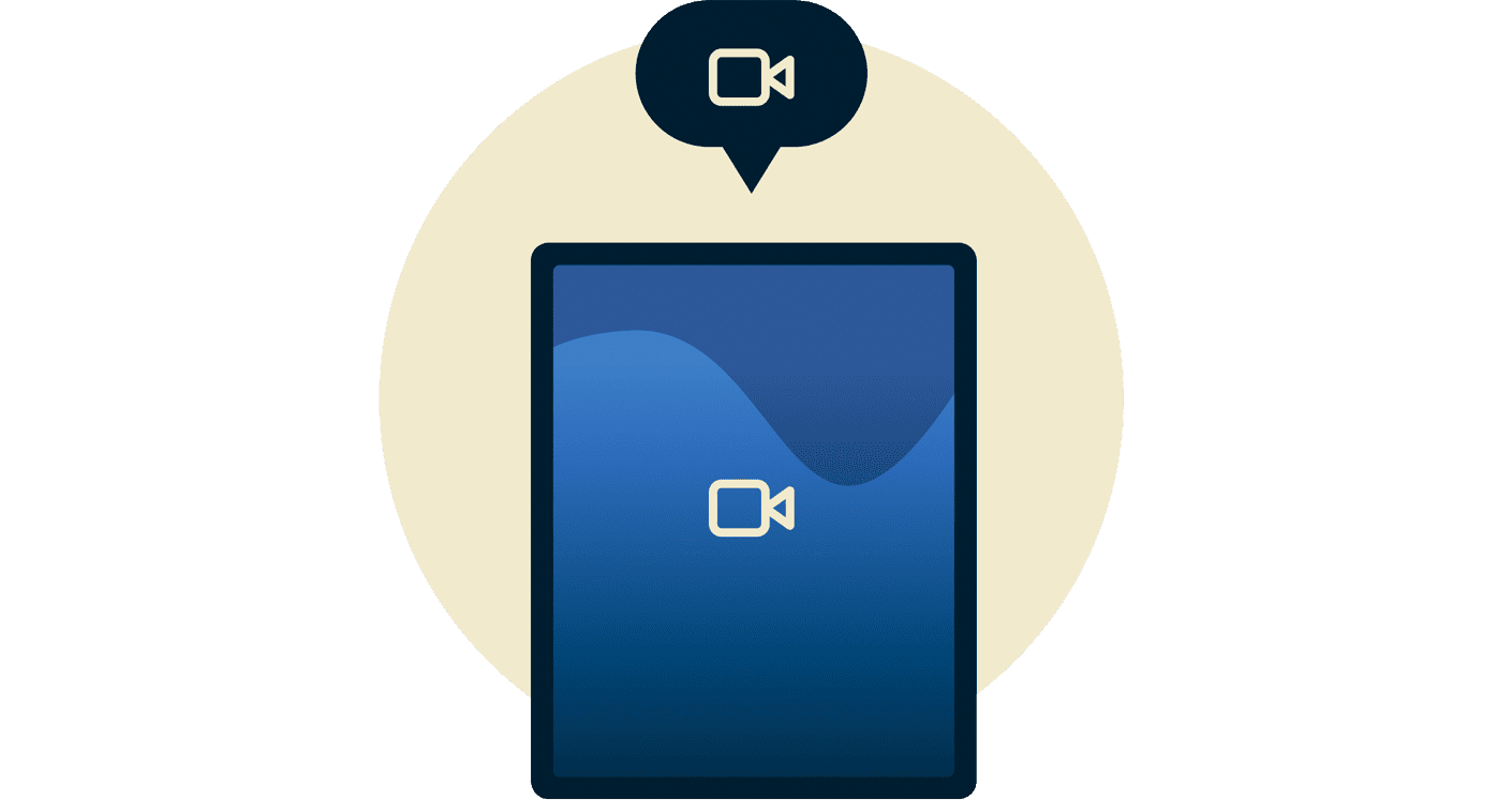video icon on an iPad device