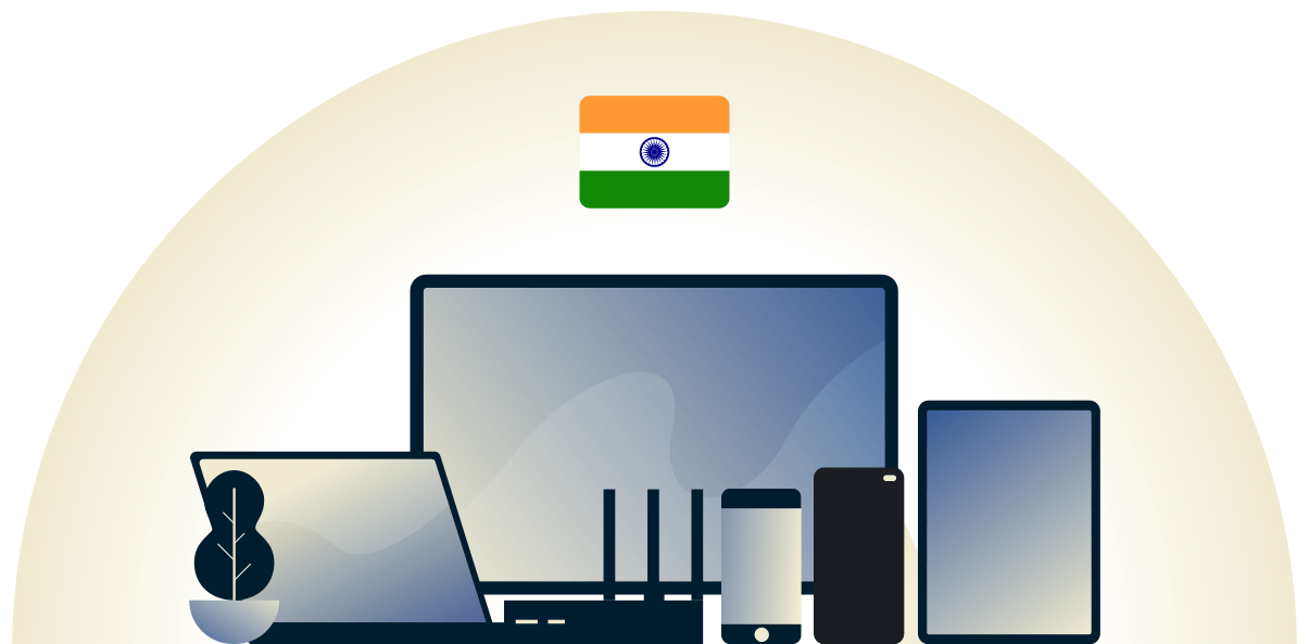 VPN pour l'Inde protégeant une variété de dispositifs.