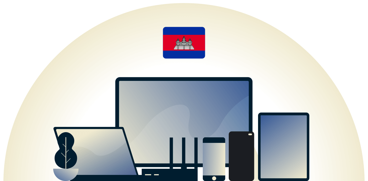 Kambodscha-VPN schützt eine Vielzahl von Geräten.