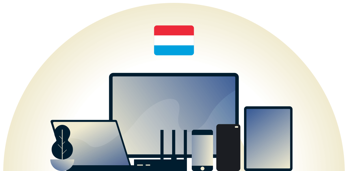 VPN pour le Luxembourg protégeant une variété d'appareils.
