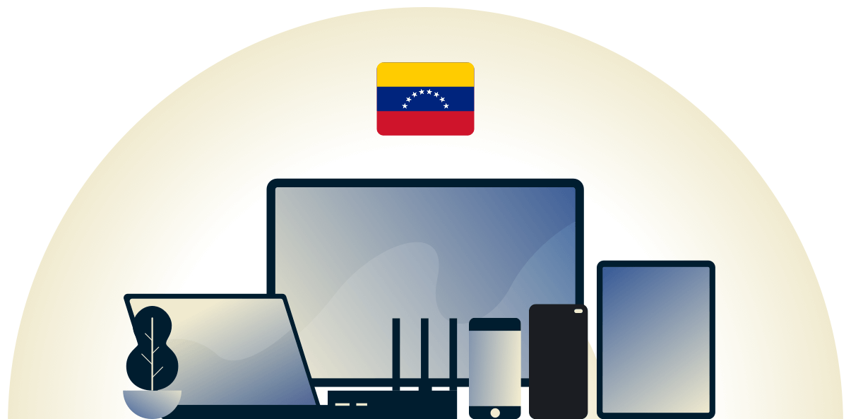 VPN de Venezuela protegiendo una variedad de dispositivos.