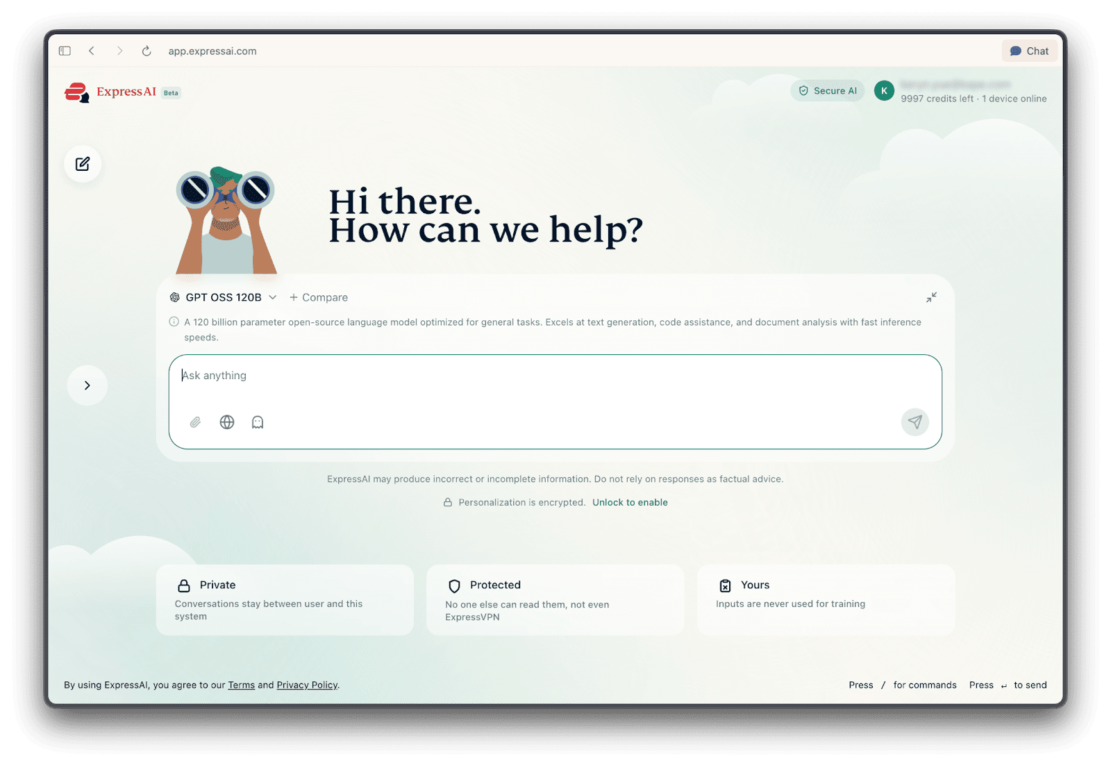 ExpressAI user interface