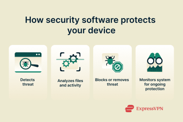 Infographic showing how security software protects your device.