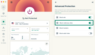 Advanced Protection in the ExpressVPN macOS app.